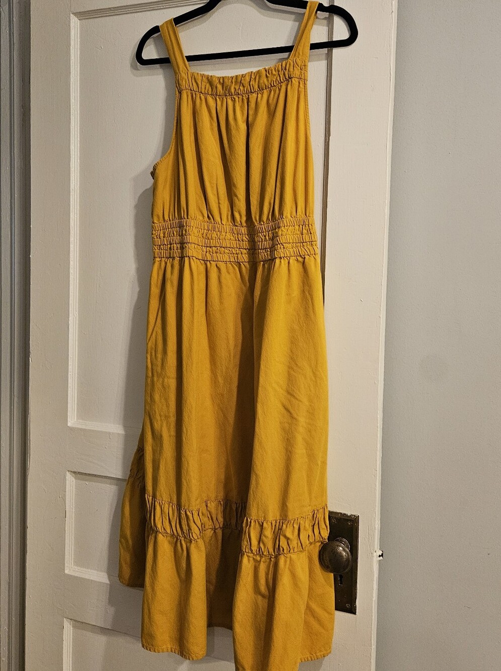 Time and Tru Mustard Yellow Elastic Waist Sun Dress, XL